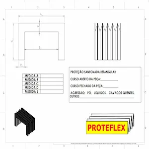 Proteção sanfonada Cilindrica com 2 flanges
