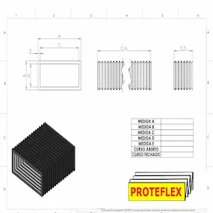 Proteção sanfonada Cilindrica com 2 flanges